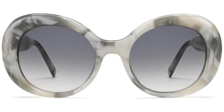 Lola F Sunglasses In White Marble Non-rx