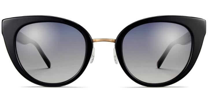 Celeste F Sunglasses With Jet Black W Gold (grey Rx)