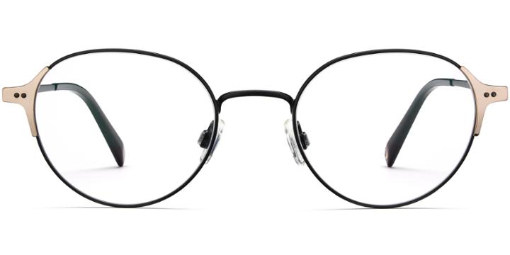 Cole F Eyeglasses In Brushed Ink With Polished Gold (rx)