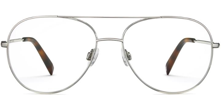 York M Eyeglasses In Polished Silver  (rx)