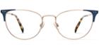 Ava F Eyeglasses In Polished Gold With Brushed Navy (rx)