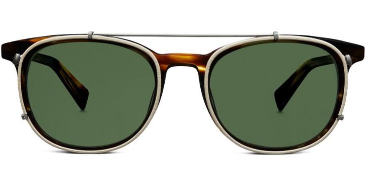Warby Parker Sunglasses - Durand With Clip-on In Striped Sassafras