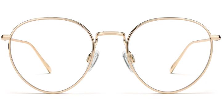 Ezra M Eyeglasses In Polished Gold (rx)
