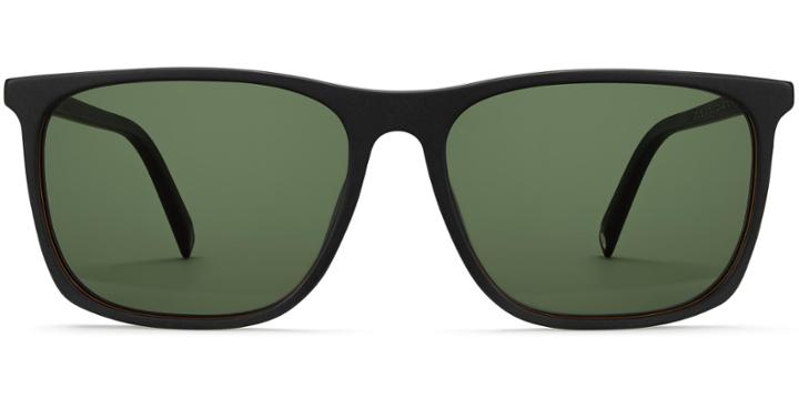 Fletcher Wide M Sunglasses In Black Matte Eclipse (green Rx)
