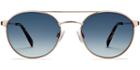 Fisher Wide M Sunglasses In Polished Gold (grey Rx)
