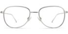 Waldman M Eyeglasses In Polished Silver With Blue Matte (rx)
