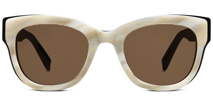 Warby Parker Sunglasses - Bird In Striped Oystershell With Jet Black