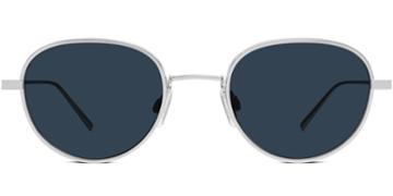 Mercer M Sunglasses In Polished Silver (blue Rx)