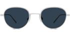 Mercer M Sunglasses In Polished Silver (blue Rx)