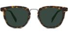 Avery M Sunglasses In Hazelnut Tortoise Matte With Silver (green Rx)