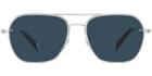 Abe M Sunglasses In Polished Silver (blue Rx)