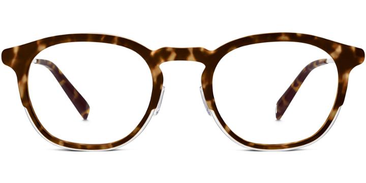 Tate M Eyeglasses In Hazelnut Tortoise Matte With Silver Rx
