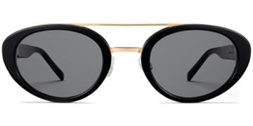 Sylvie F Sunglasses With Jet Black W Gold (grey Rx)