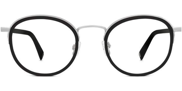 Logan M Eyeglasses In Jet Black Matte With Silver High-index