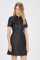Warehouse Faux Leather Zip Front Dress