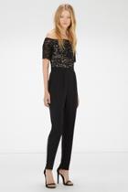Warehouse Lace Off The Shoulder Jumpsuit