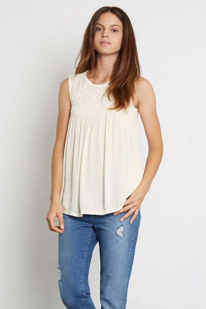 Warehouse Diamond Yoke Detail Shell Top