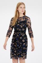 Warehouse Embroidered And Sequin Dress