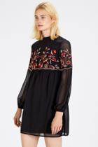 Warehouse Embroidered Gypsy Smock Dress