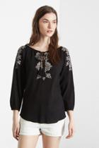 Warehouse Embroidered Smock Top