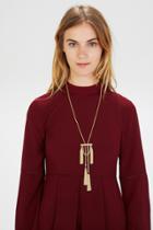 Warehouse Bar And Tassel Long Necklace
