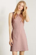 Warehouse Lace Overlay Jacquard Dress