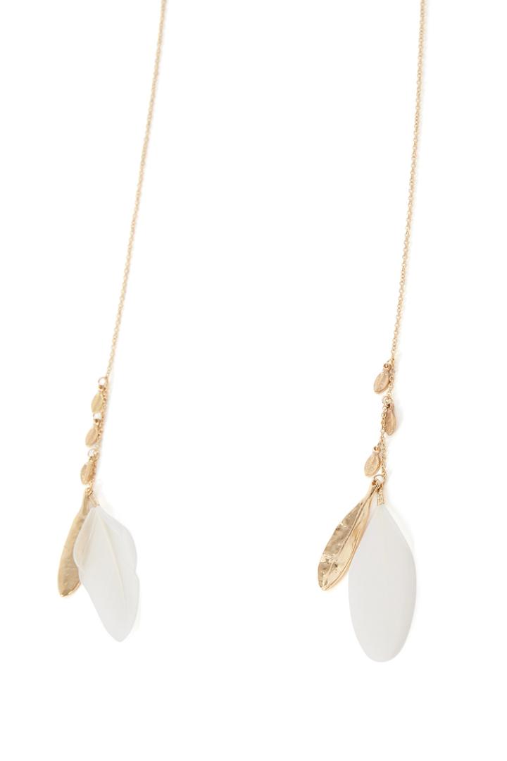 Warehouse Leaf And Feather Wrap Necklace