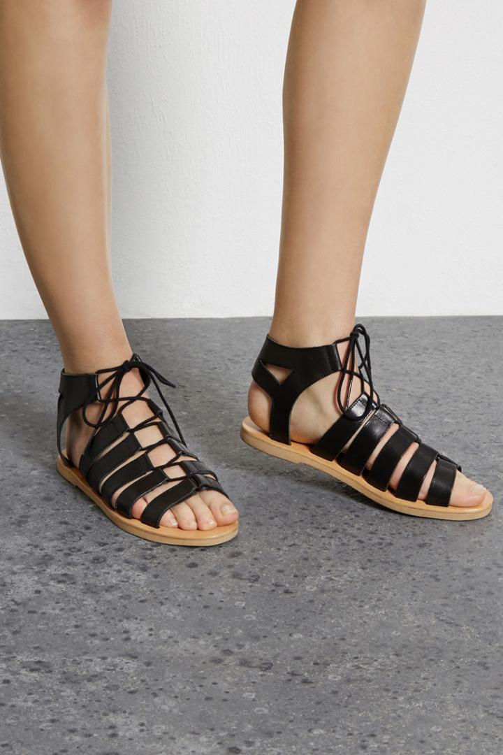 Warehouse Lace Up Gladiator Sandal