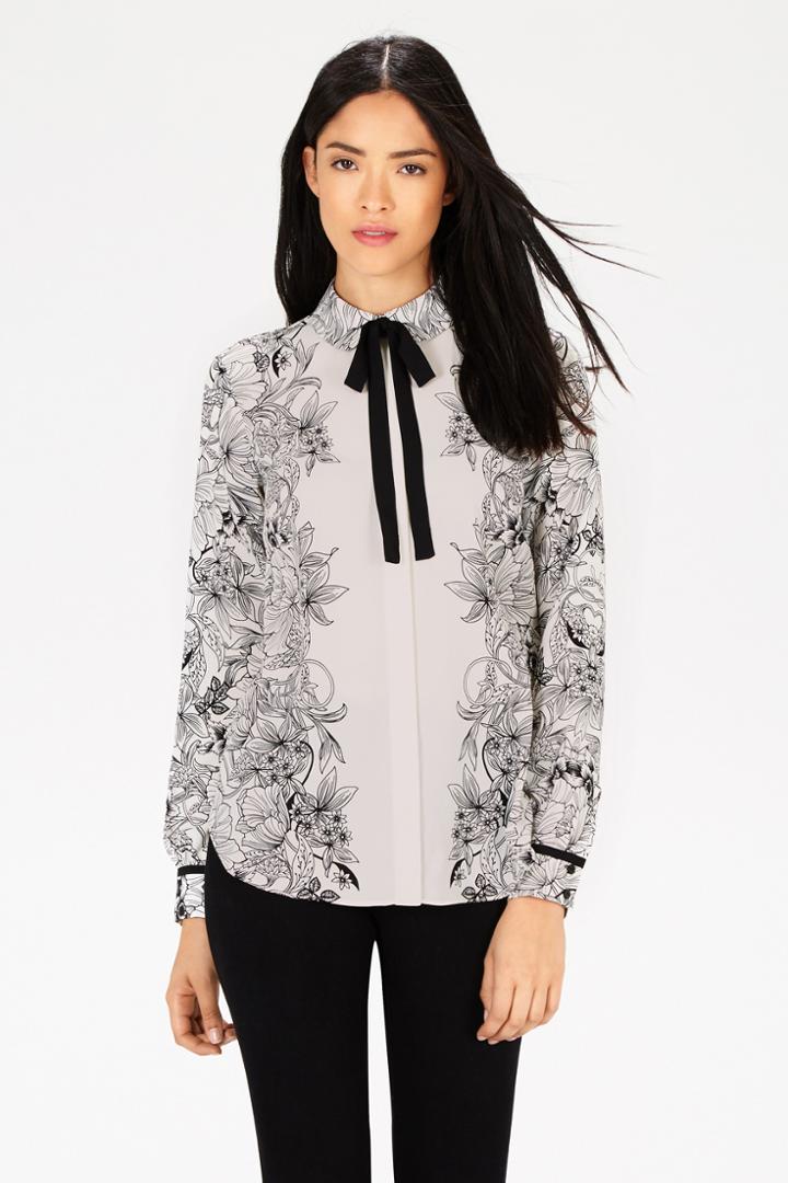 Warehouse Mono Print Blouse