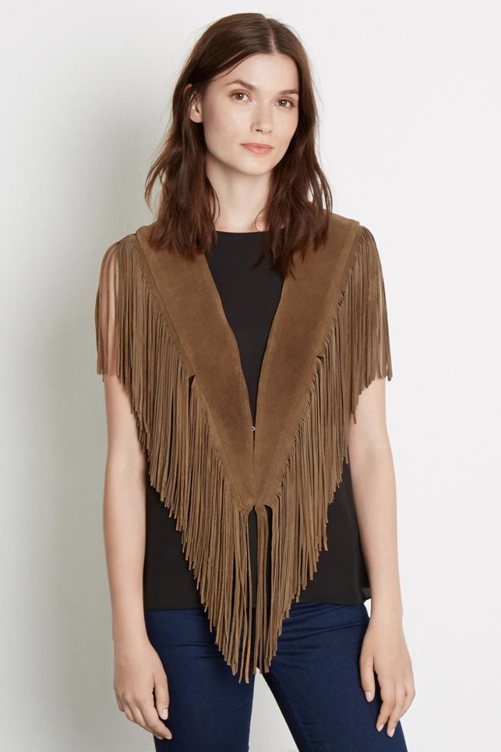 Warehouse Suede Tassel Cape