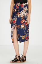 Warehouse Summer Floral Wrap Skirt
