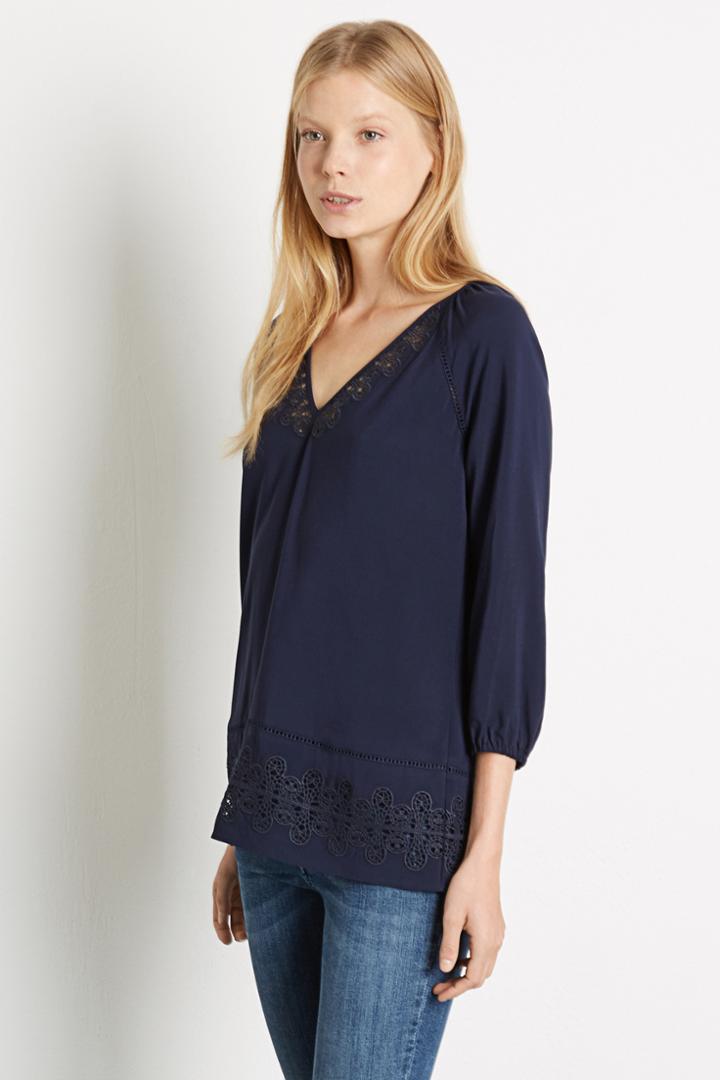 Warehouse Lace Peasant Top