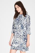 Warehouse Leopard Print Silk Dress