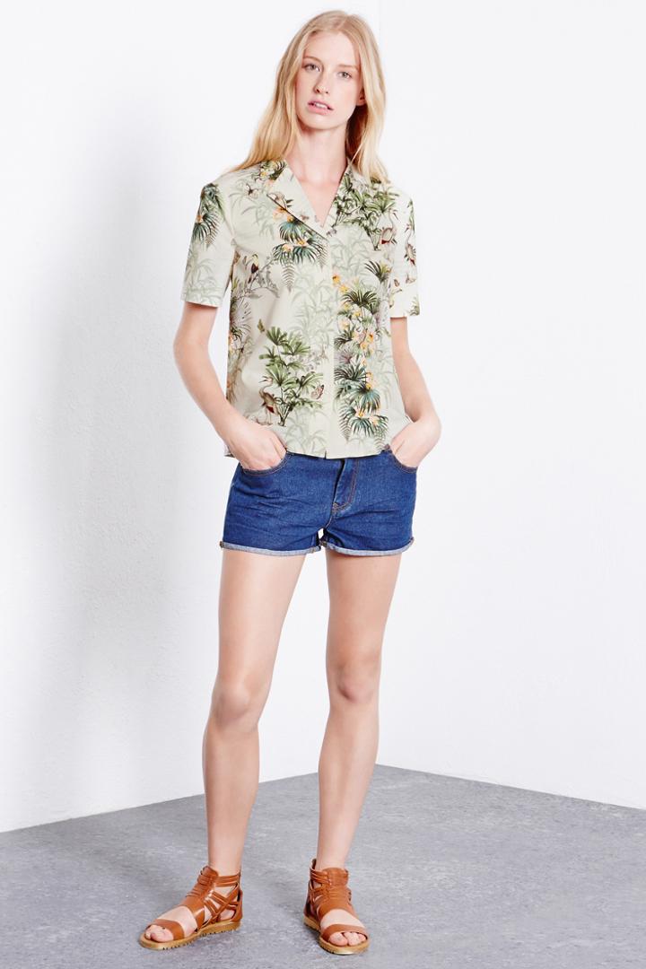 Warehouse Tropical Palm Cotton Shirt