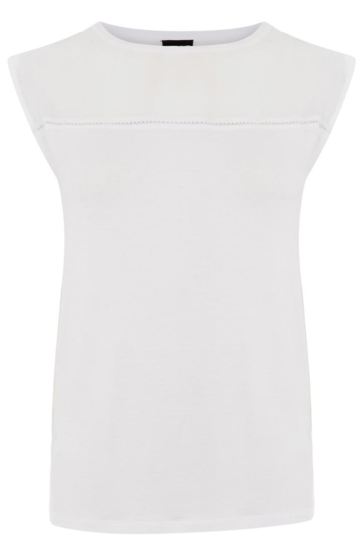 Warehouse Woven Mix Trim Top