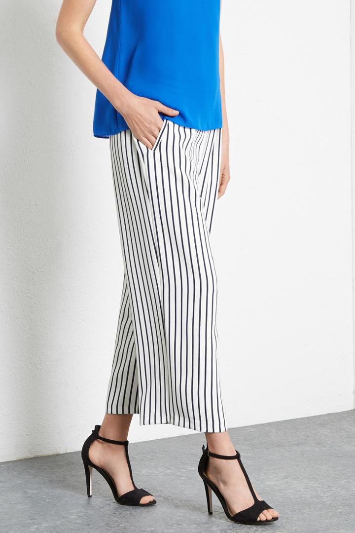 Warehouse Striped Cropped Trousers