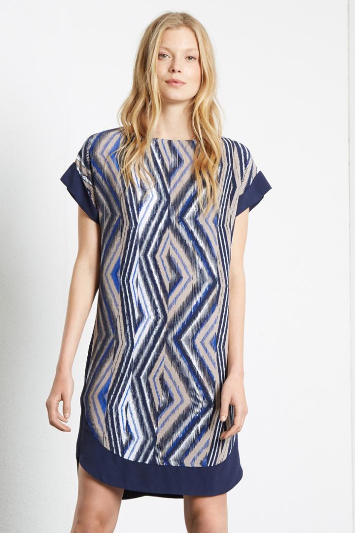 Warehouse Zig Zag Print Blocked Dress