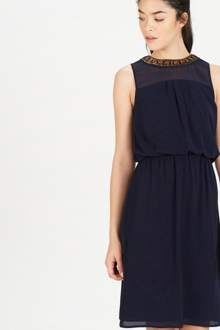 Warehouse Embellished Trim Dress