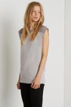 Warehouse Cupro Cowl Back Woven Mix Tee