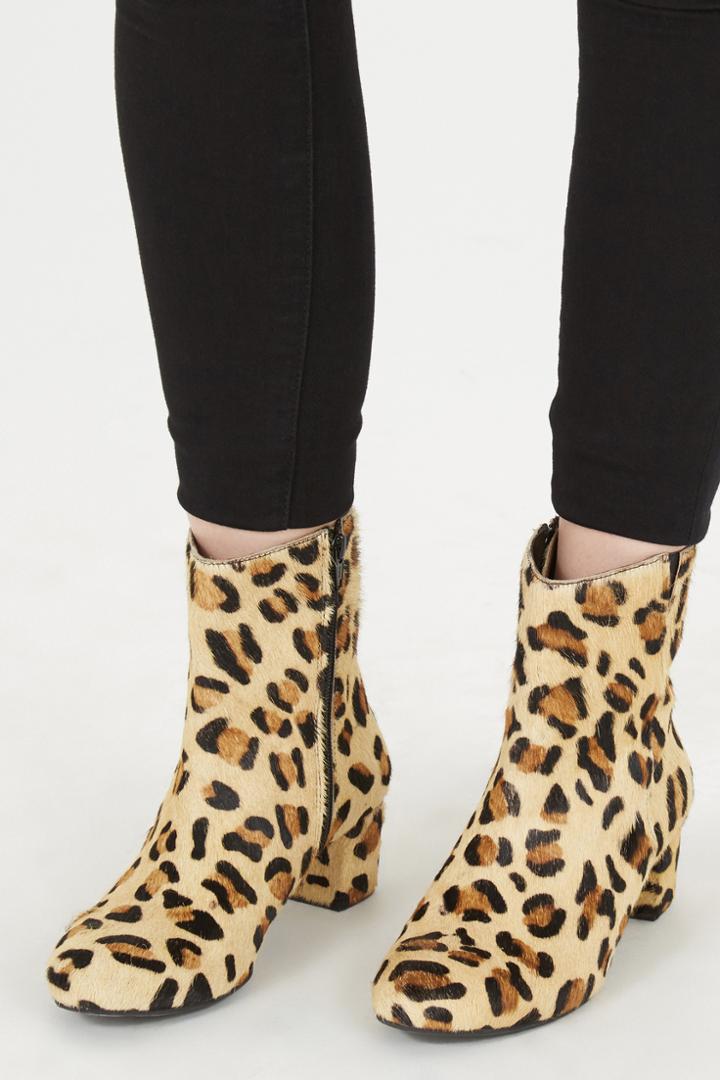 Warehouse Leather 60s Style Ankle Boots