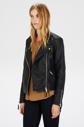 Warehouse Faux Leather Biker Jacket