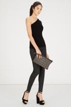 Warehouse Leather Studded Soft Clutch