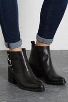 Warehouse Leather Buckle Detail Boots