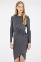 Warehouse Long Sleeve Knot Detail Dress