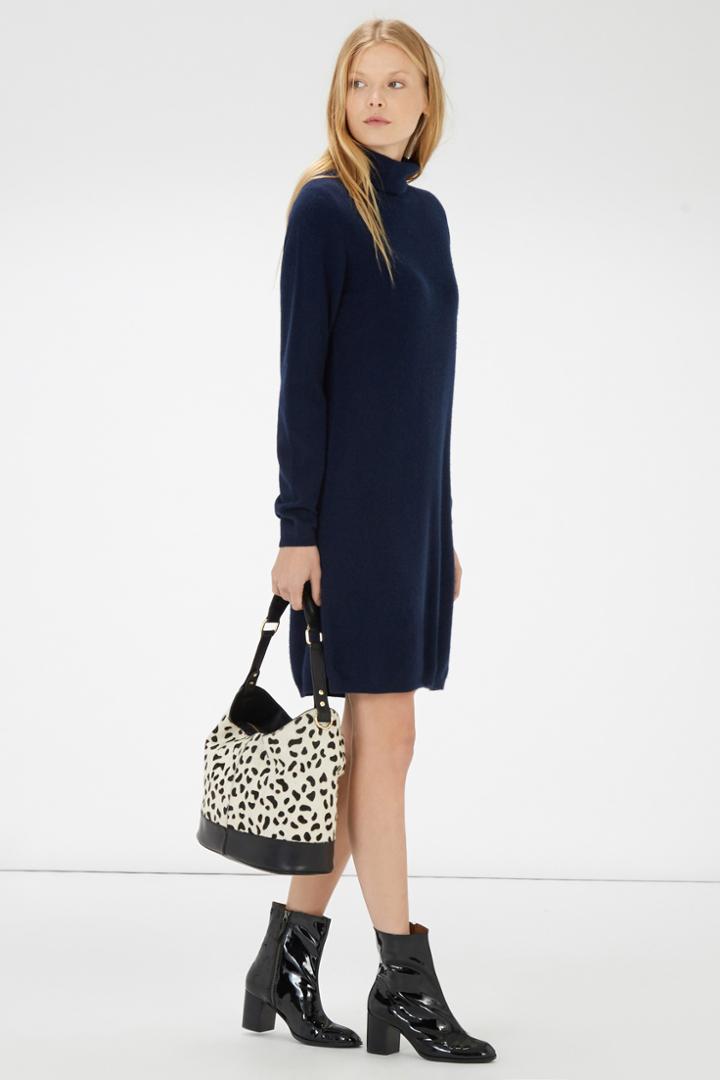 Warehouse Leather Leopard Bucket Bag