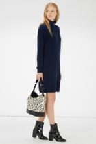 Warehouse Leather Leopard Bucket Bag