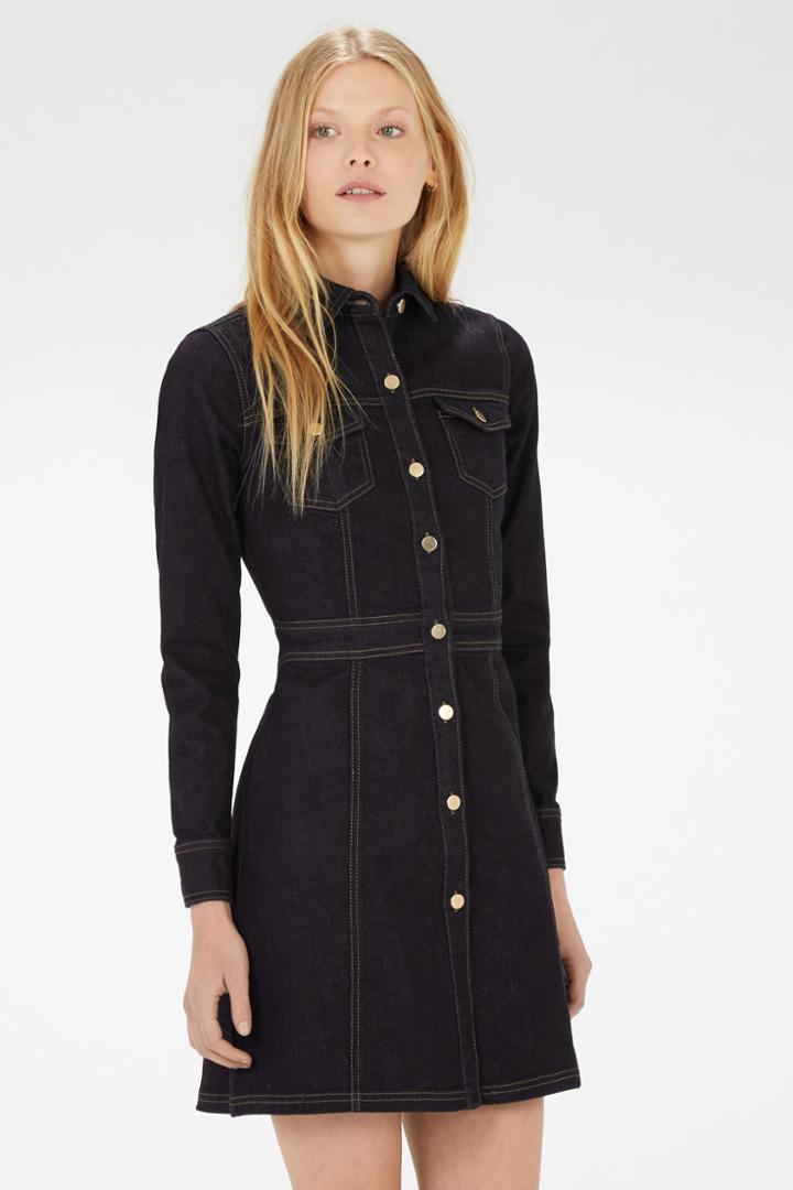 Warehouse Denim Fit & Flare Dress