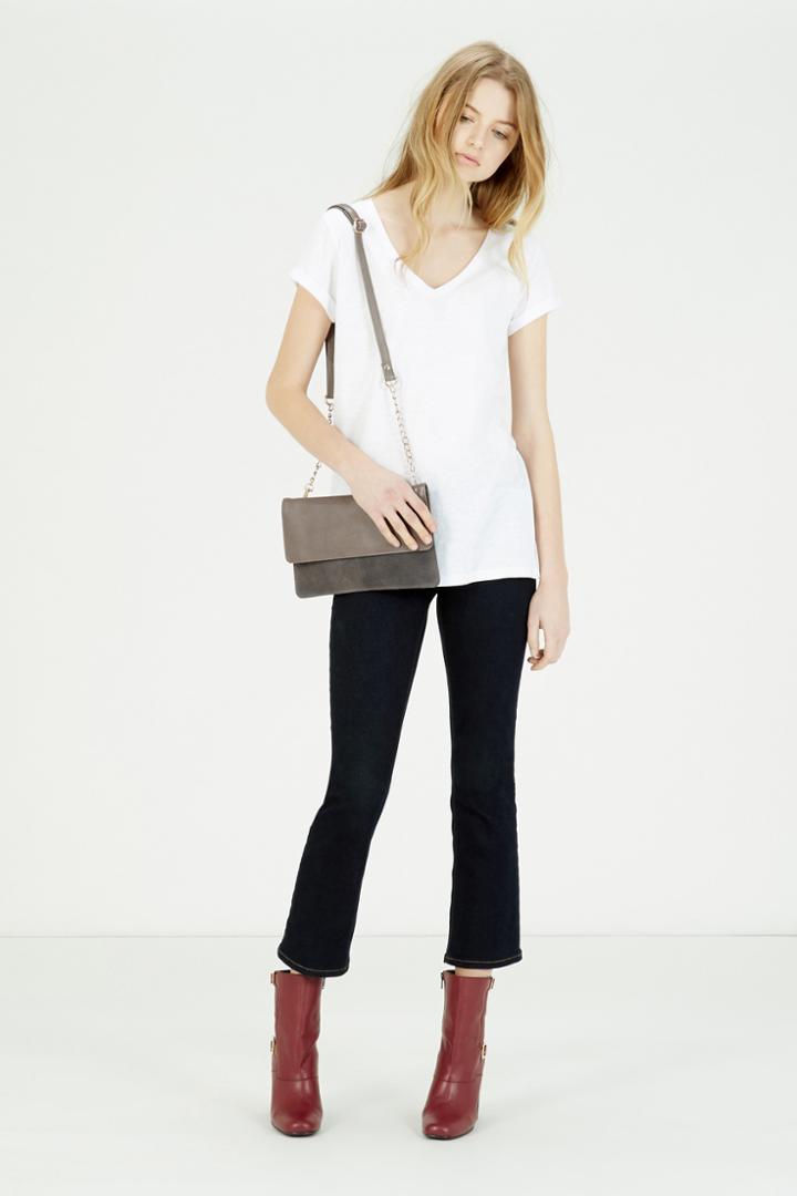 Warehouse Suede And Leather Crossbody Bag