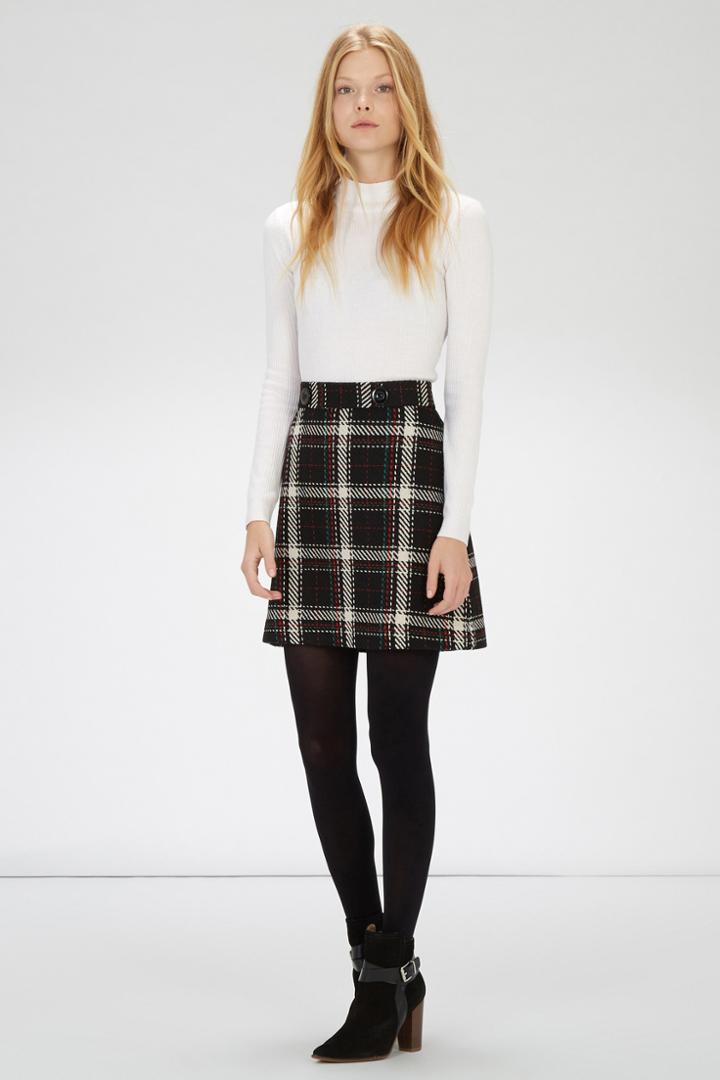 Warehouse Enlarged Check Skirt