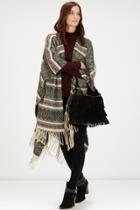 Warehouse Leather Fringe Bucket Bag